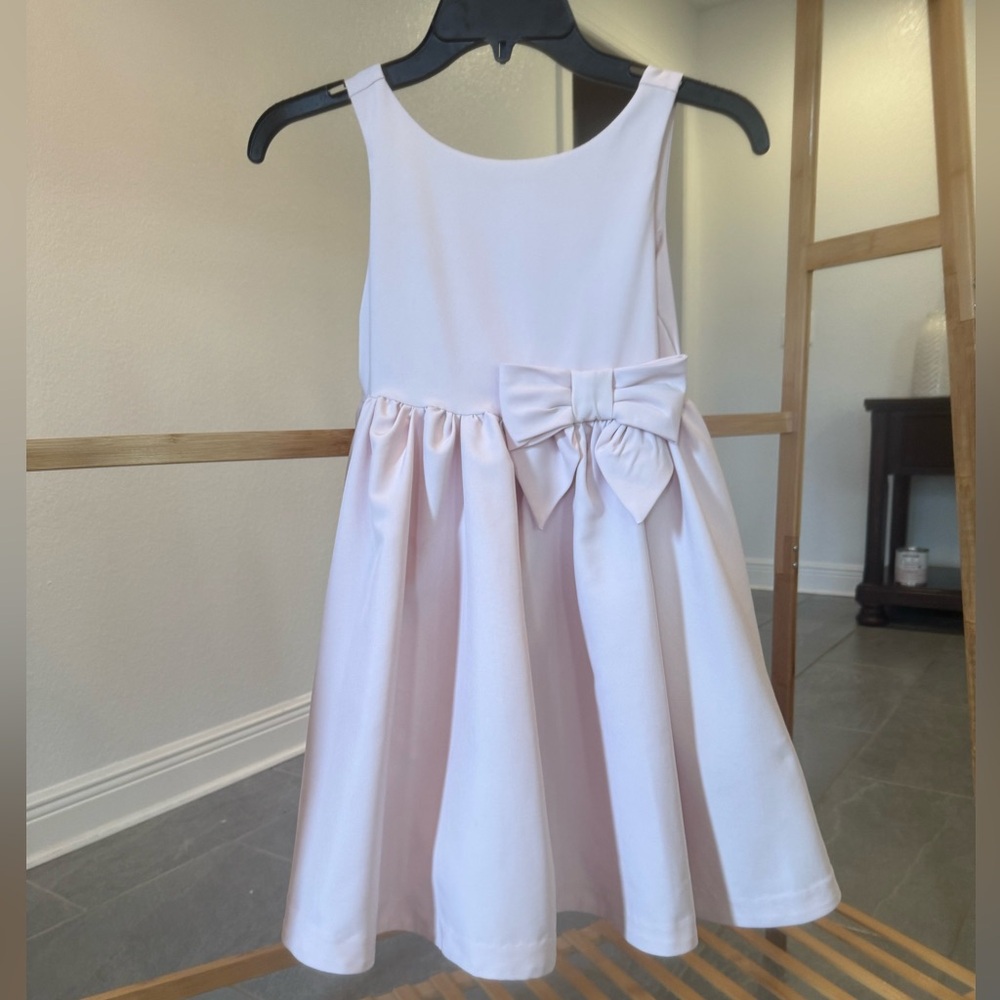 Janie and Jack Soft Pink Formal Kids Dress with Bow